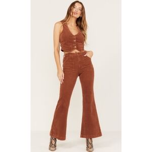 Rolla's Eastcoast High Rise Flare Leg Corduroy Pants, Size 25, Color Tan